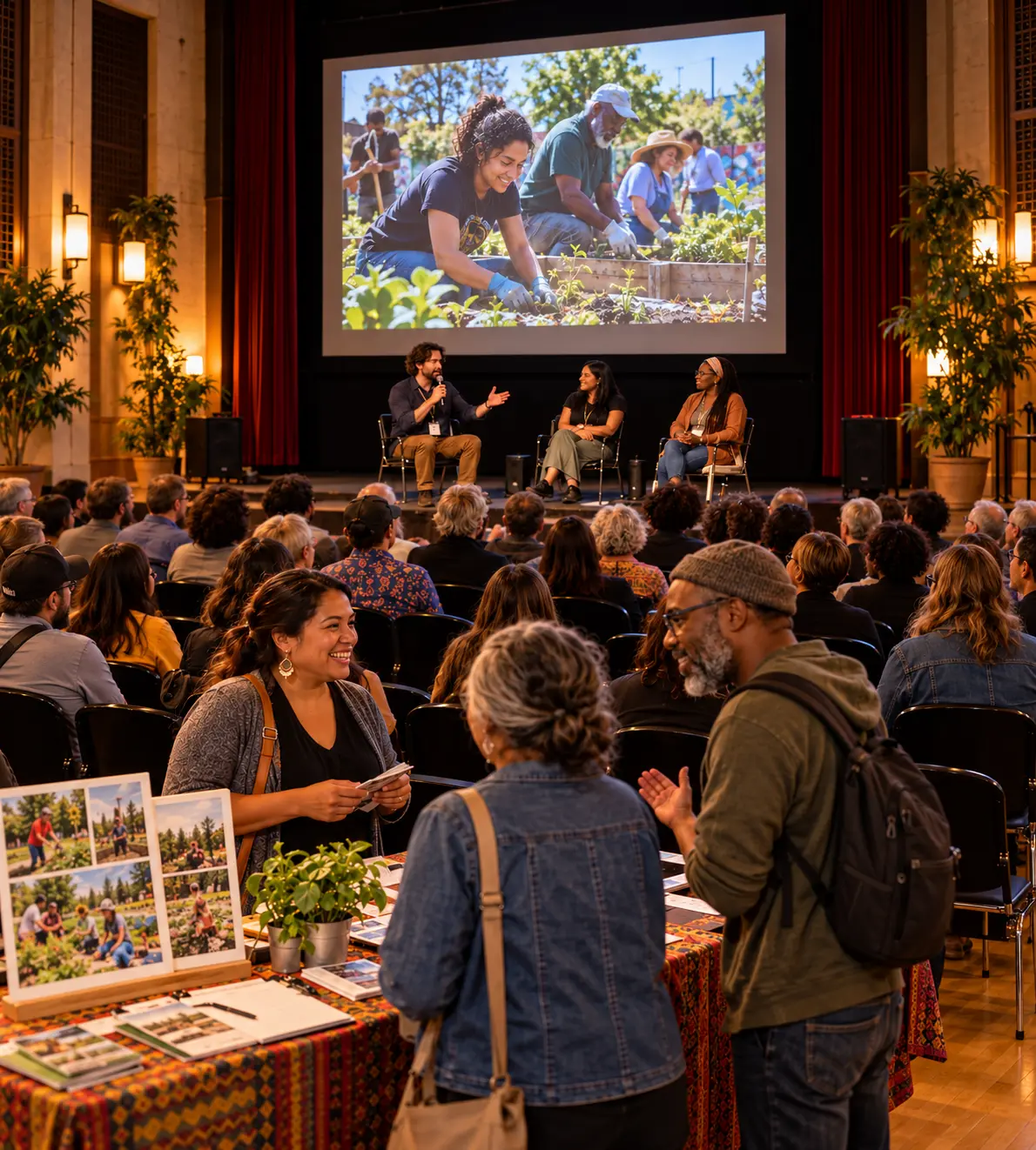 A community gathered at a Humanity Channel event